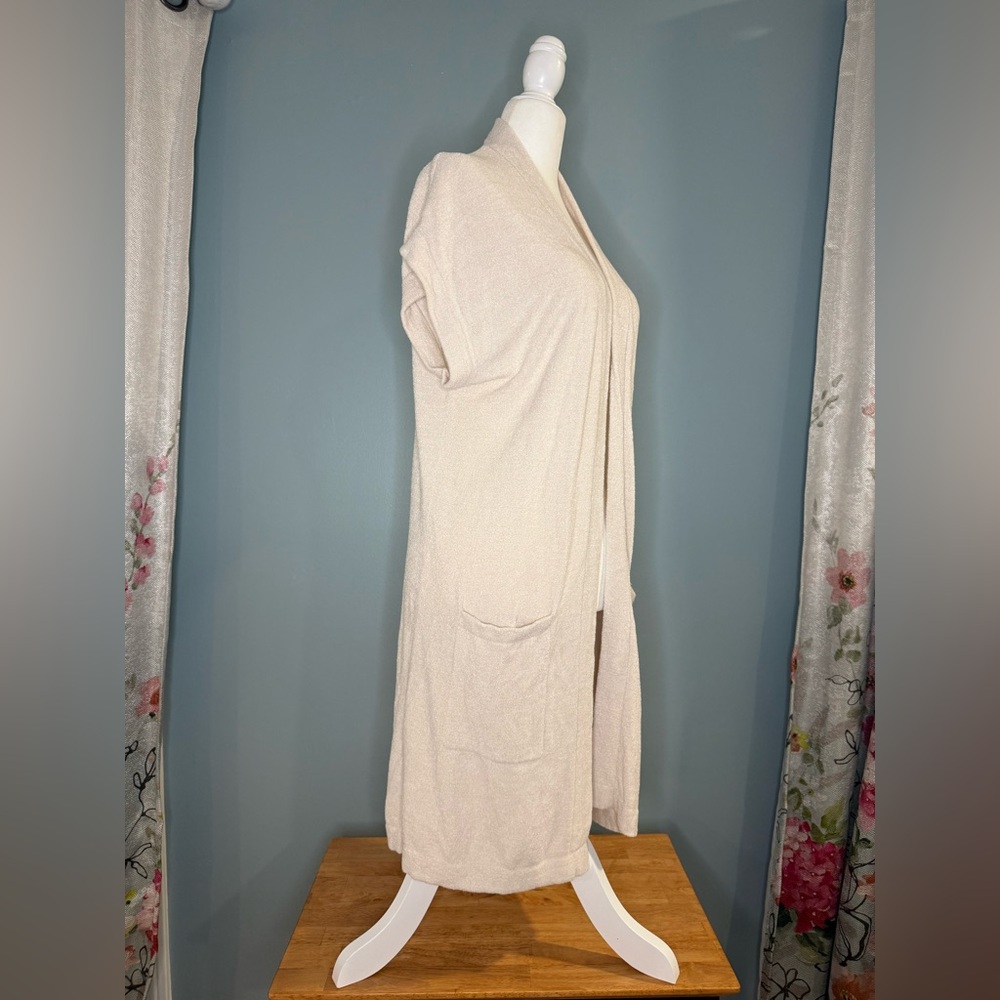 Barefoot Dreams Short-Sleeve Cozy Cream Cardigan - Picture 2 of 7